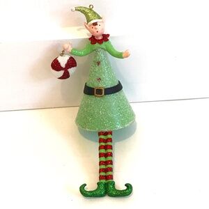 ELF Ornament Glass 7.5” Length Christmas Ornament Elf